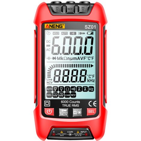 Multimètre numérique SZ01, 6 000 points, plage automatique, mesure tension courant AC/DC