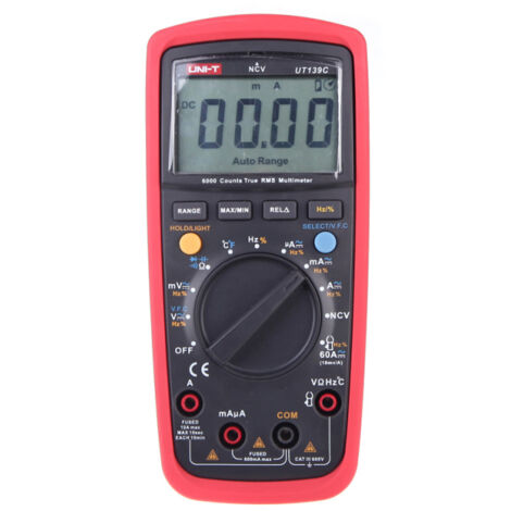 Multimètre numérique True RMS UT139C, mesure précise des courants tensions et résistances, compatible pour applications électroniques électriques dome
