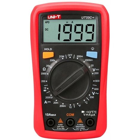 Multimètre numérique intelligent 6000 points True RMS Rétroéclairage LCD  Testeur électrique Voltmètre Ampèremètre Mesure de température  Multifonction AC DC Tension Courant Capacité (HT126A)
