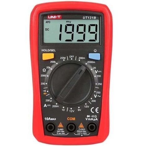 Multimètre numérique UT131B, testeur de tension et de courant AD/DC avec mesure de résistance, de capacité, de tension sans contact et de température