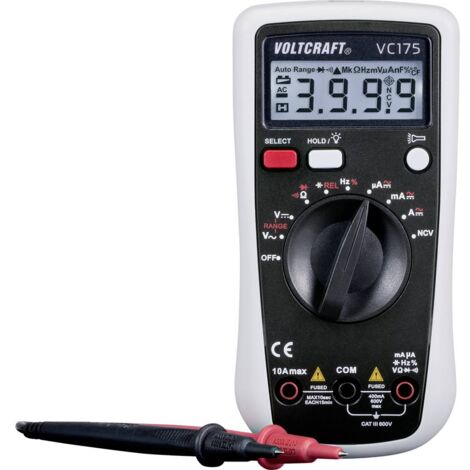 Multimètre numérique VOLTCRAFT VC175 CAT III 600 V Affichage (nombre de points):4000