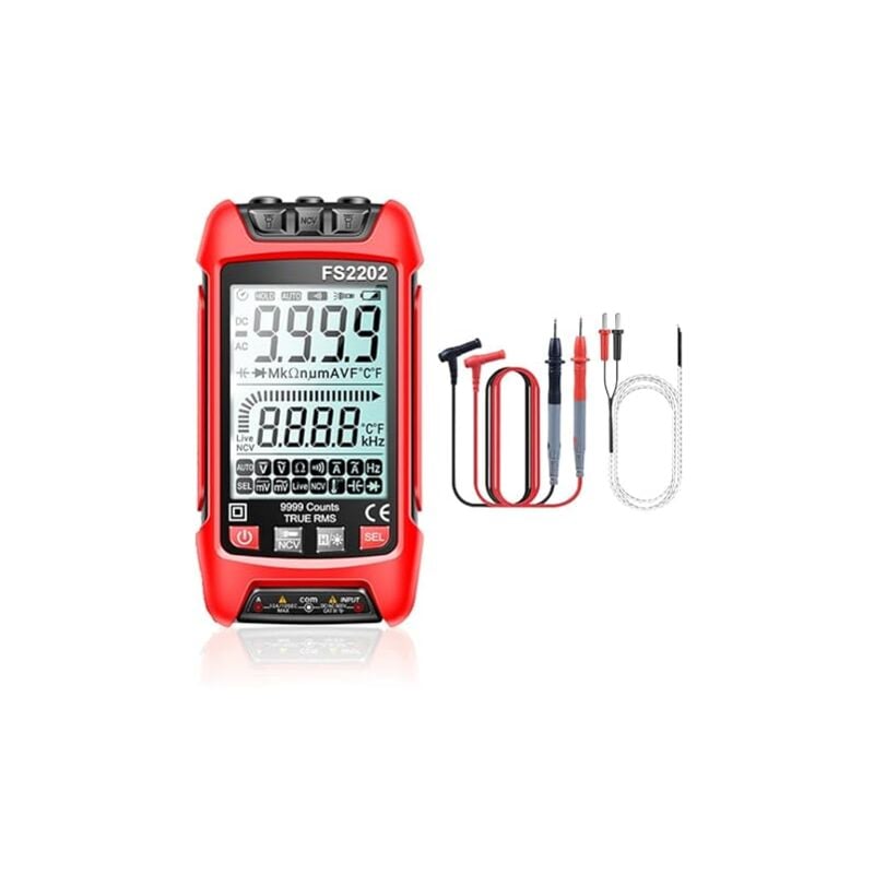 MultimèTre NuméRique, VoltmèTre à Plage Automatique trms de 9999 Points, Mesure avec PréCision le VoltmèTre ac/dc Amp Ohm