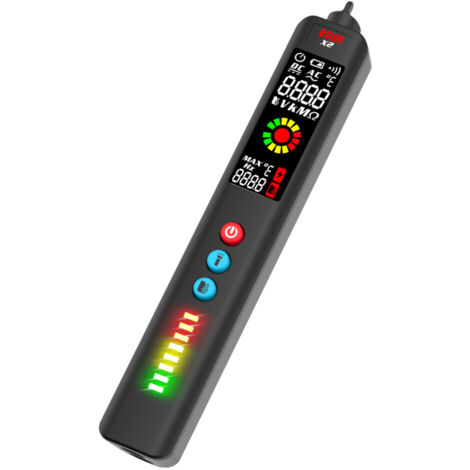 Multimètre numérique X2, écran LCD, mesure température infrarouge, détection CA/CC, test continuité