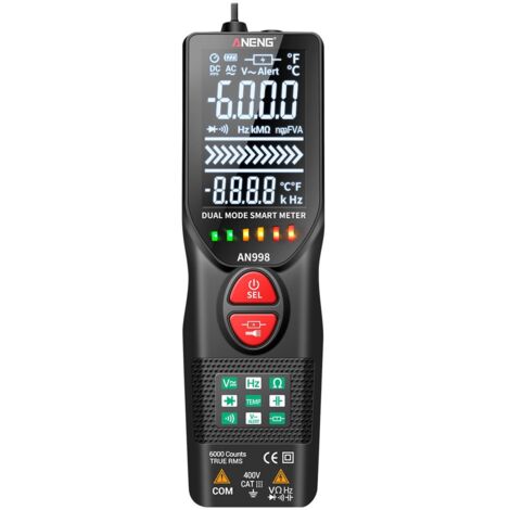 Multimètre professionnel 6000 points, voltmètre AC/DC motorisé, détecteur d'ohms