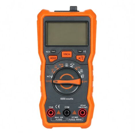 Multimètre RICHMETERS RM113D NCV 6000 points auto sélection, mesure AC/DC température, lampe torche rétroéclairage grand écran aimant