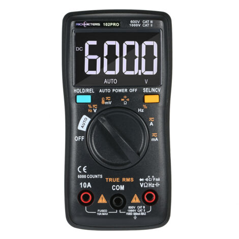 Multimètre RM102Pro 6000 points Rétroéclairage AC/DC Ampèremètre Voltmètre Diode Température