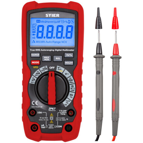 Multimètre STIER Professionnel 60 mV - 1 000 V c.a./c.c. CAT III 1 000 V CAT IV 600 V VFD RMS