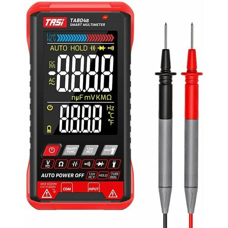 Multímetro 5999 cuentas multímetro Digital profesional Auto Tester Ohm NCV DC/AC medidor de resistencia de voltaje (TA804B)-FVO