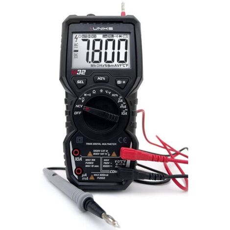 Multimetro ac dc trms  10a 600v uniks m32