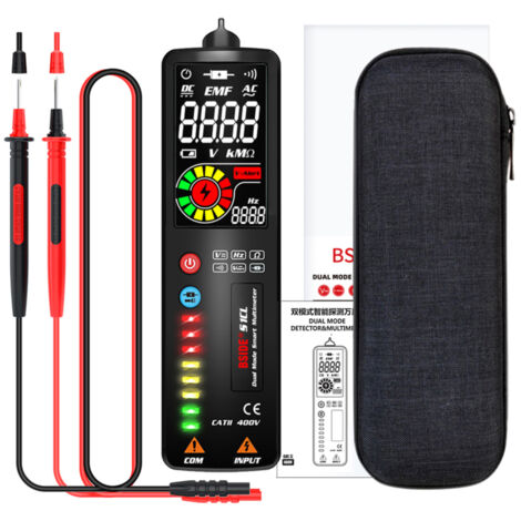 Multímetro digital BSIDE S1CL True RMS – modo dual, detector voltaje, 2000 cuentas, medición AC/DC, frecuencia, resistencia