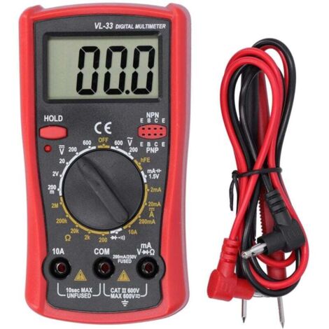 Multímetro digital KZQ (7 × 15 × 15 cm) Multímetro electrónico Probador de voltaje y corriente Herramienta de medición LCD Voltímetro de pinza Mini multímetro Probador para laboratorio Fábrica Taller