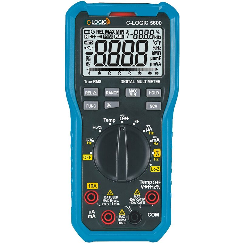 

Multimetro digital TRMS industrial baja impedancia CAT.IV 6600 cuentas