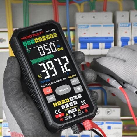 MULTÍMETRO DIGITAL UNIVERSAL TRUE RMS NCV TERMOPAR CABLES CAJA BATERÍAS
