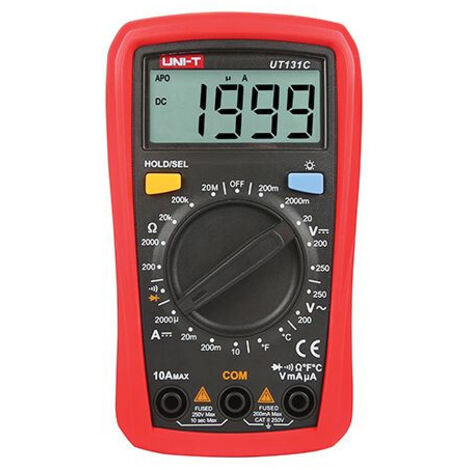 Multimetro Digital UT131C Voltaje DC/AC, Corriente DC, Resistencia, Diodos, Continuidad