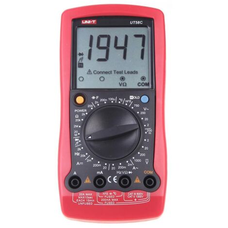 Multimetro Digital UT58C 1000Vdc 750Vac 20Adc/ac