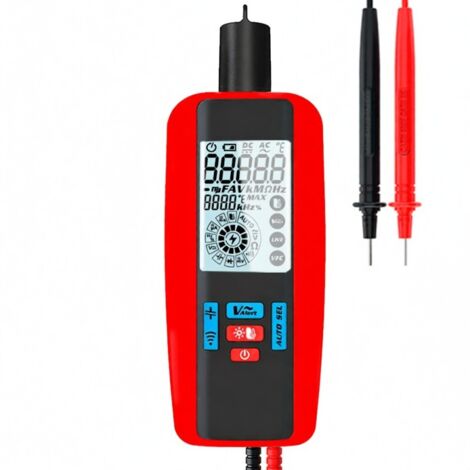 Multimetro digitale 2 in 1 con pinza amperometrica, tester elettrico portatile a 6000 conteggi con tester di dispersione professionale, misura tensione, corrente e resistenza.