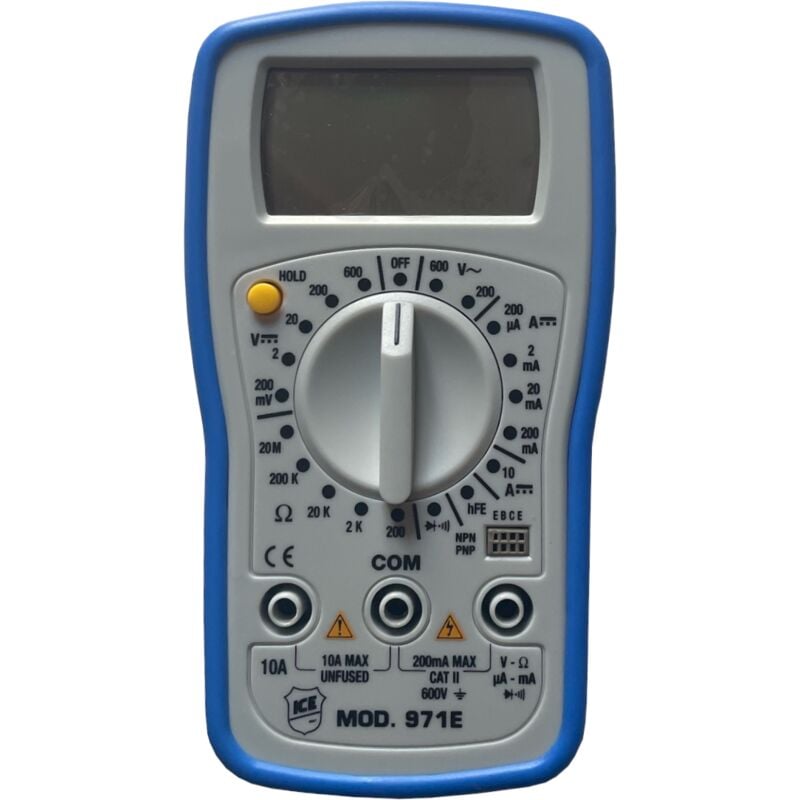 Image of Multimetro digitale 3,5 digit ice 971E - Funzioni: tensione dc, tensione ac, corrente dc, resistenza, test di continuità, prova diodi e prova