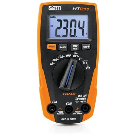 HT ITALIA Multimetro Digitale Compatto, Tensione AC / DC, Corrente AC / DC, CAT III 600 V, HT211