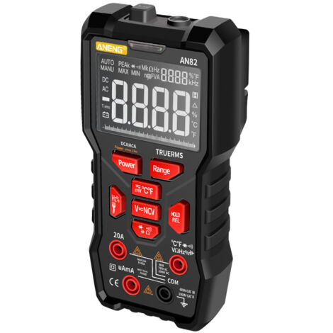 Multimetro digitale di precisione AN82, 9999 conteggi, display VA, automatico, TRMS, NCV, tester universale per corrente AC/DC, tensione AC/DC, temperatura