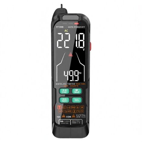 Multimetro digitale intelligente FY159B, multimetro digitale portatile completamente automatico con display digitale