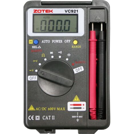 Multimetro digitale, multimetro digitale tascabile a scansione automatica, tester digitale multifunzione - Misurazione LCD retroilluminato di tensione CC/CA, corrente e resistenza (VC921)