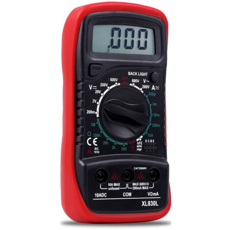 Multimetro digitale portatile, misura tensione CA/CC, ohmmetro, corrente CC, resistenza, continuità, ecc. Batteria non inclusa