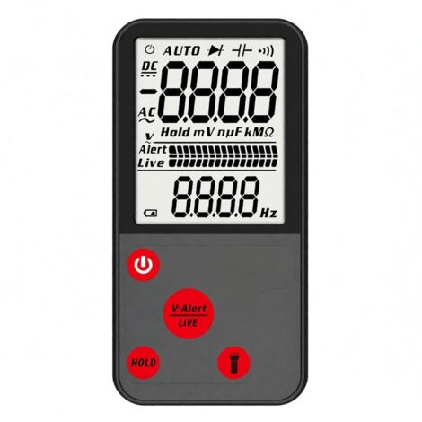 Multimetro digitale professionale ADMS7 True RMS, ultra sottile con ampio display, misurazione della tensione a 6000 conteggi, funzioni NCV e di resistenza.