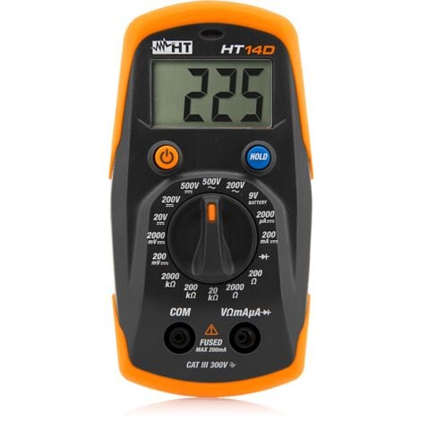 HT ITALIA Multimetro digitale tascabile Tensione AC/DC 500V corrente DC 200mA HT14D HT HR00014D