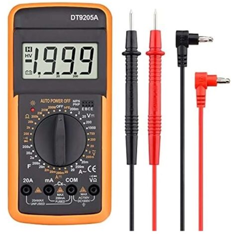 Multimetro Digitale Tester Con Display A Led Professionale (Dt9205A)