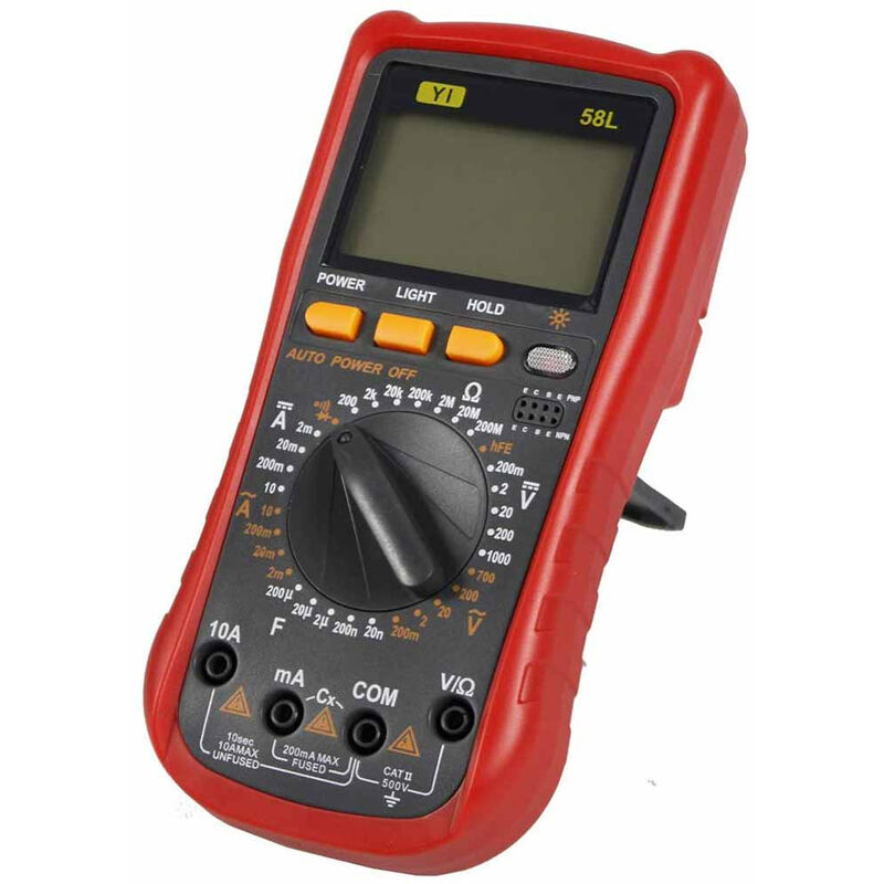 Image of Multimetro digitale tester con puntali elettronico con display lcd misuratore tensione 58L