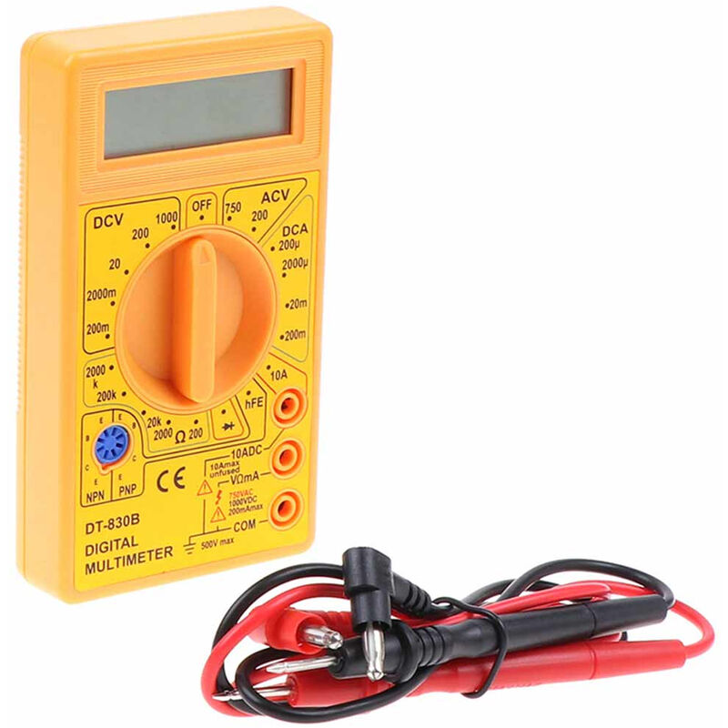 Image of Multimetro digitale tester con puntali elettronico professionale con display lcd misuratore tensione rilevatore corrente elettrica con interruttore