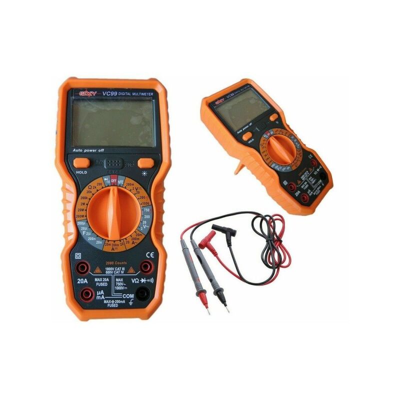 Image of Trade Shop Traesio - Trade Shop - Multimetro Digitale Tester Professionale Volt Ampere Farad Ohm Puntali Vc99