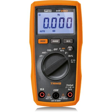 Multimetro digitale TRMS per misure fino a 600V e fino a 10A HT HR00022D