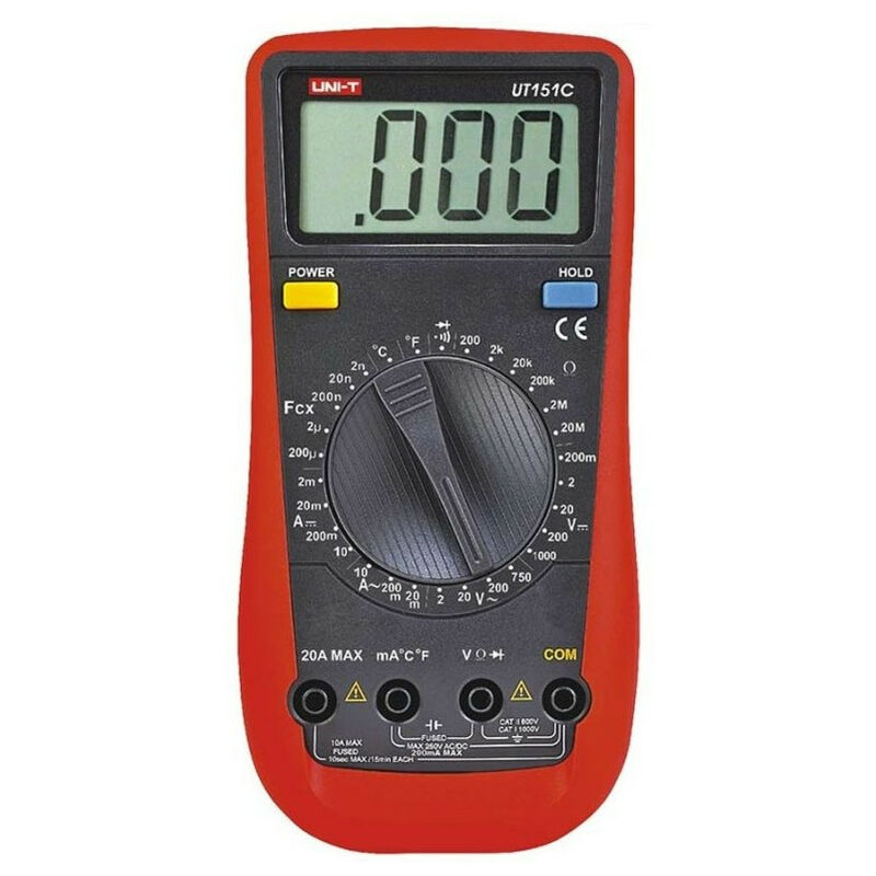 Image of Multimetro digitale UT151C 1000 Volt 1000 Volt Corrente continua 600V Corrente alternata 10 Amps dc/ac inclusa sonda di temperatura