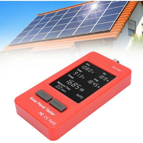 Multímetro fotovoltaico profesional de 148 mm con retroiluminación HD, protección MPPT y pantalla HD para paneles solares.