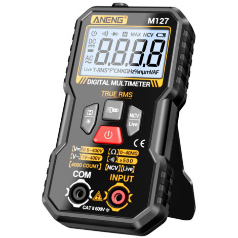 Multimetro intelligente M127, 4000 conteggi, tester di tensione AC/DC con rilevamento NCV, ohmmetro, rilevamento linea zero-fire