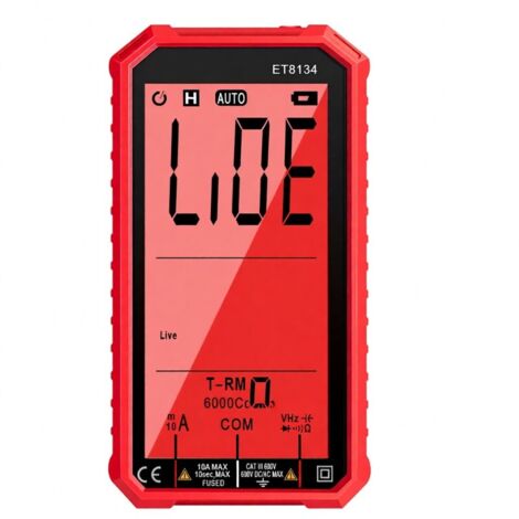 Multimetro portatile ET8134, schermo LCD ad alta definizione da 4,7 pollici, misura tensione e corrente CC, tensione e corrente CA, resistenza