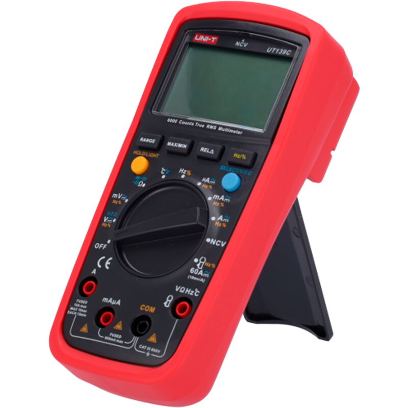 Uni-t - Multimètre digital cat iii - Écran led de jusqu'à 6000 comptes - Mesure de la tension continue et alternative jusqu'à 600V - Mesure de