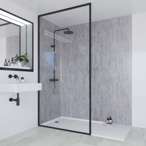 Multipanel Linda Barker Concrete Elements 2400mm x 1200mm Hydro-Lock Tongue & Groove Bathroom Wall Panel
