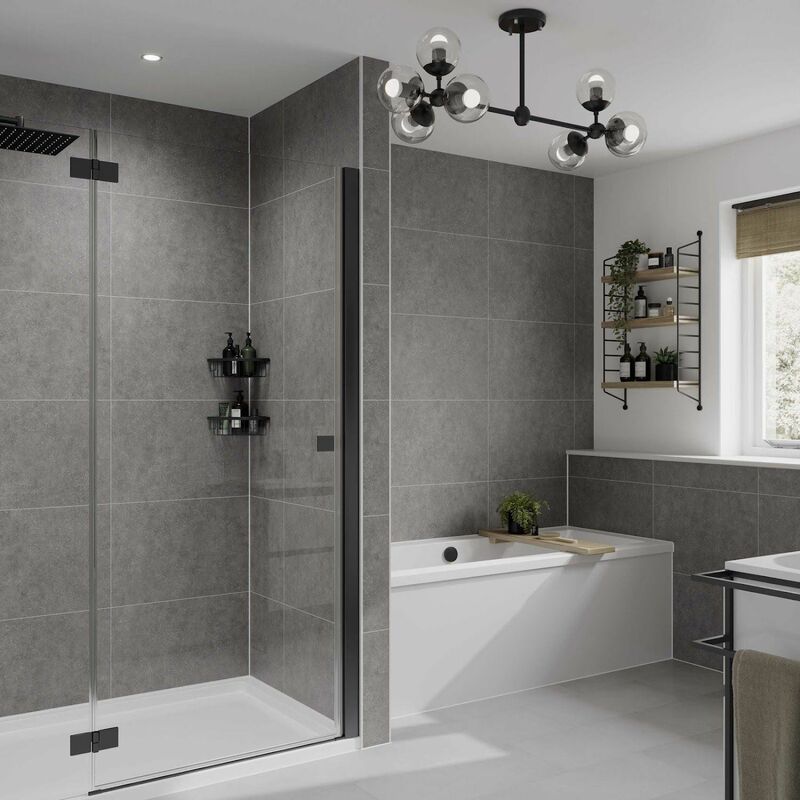 Multipanel - Shower Wall Panel Grey Mineral Tile Tongue and Groove 2400 x 598mm