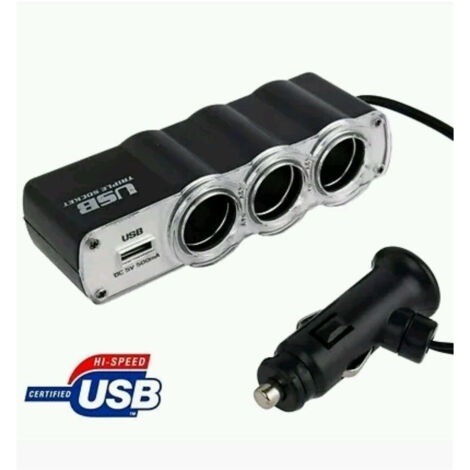 Multiplicateur De Prises 3 Prises Allume-cigare 12/24 Volt Prise Usb Pour Voiture
