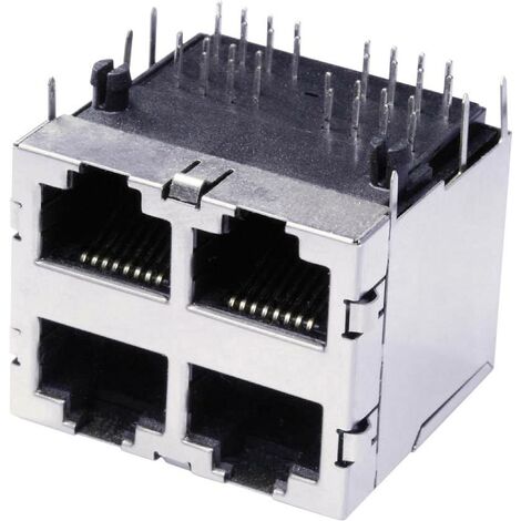 Multiport à 2 étages 4x RJ45 econ connect 3022S2 RJ45 embase femelle horizontale Pôle: 8 métal 1 pc(s) Y726961