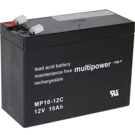 Multipower Batterie au plomb 12 V 10 Ah noir