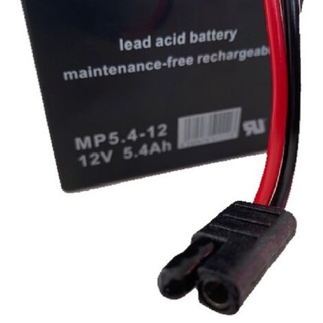 Multipower Blei Akku Gel AGM Technik 12V 5,4Ah mit Stecker für Rasenmäher z.B. Sabo 43-Vario E Toro Briggs Stratton