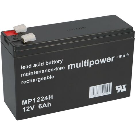 Multipower Blei-Akku MP1224H 12V 6Ah Hochstrom Faston 6,3mm