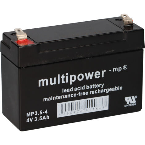 Multipower Blei-Akku MP3,5-4 Pb 4V 3,5Ah Faston 4,8mm