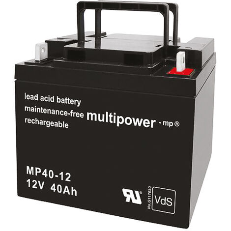 Multipower Blei-Akku MP40-12 Pb 12V 40Ah M6 Schraubanschluss