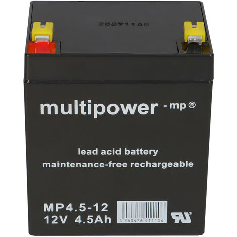 Multipower Blei-Akku MP4,5-12 Pb 12V / 4,5Ah Faston 4,8