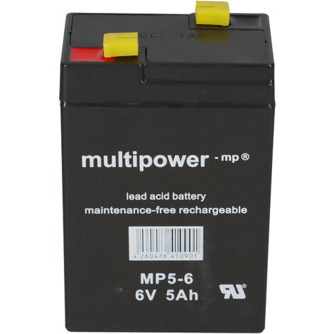 Multipower Blei-Akku MP5-6 Pb 6V / 5Ah Faston 4,8
