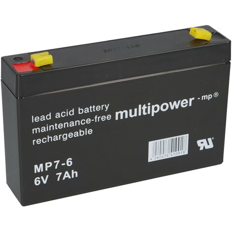 Multipower Blei-Akku MP7-6 Pb 6V 7Ah Fatson 4,8mm
